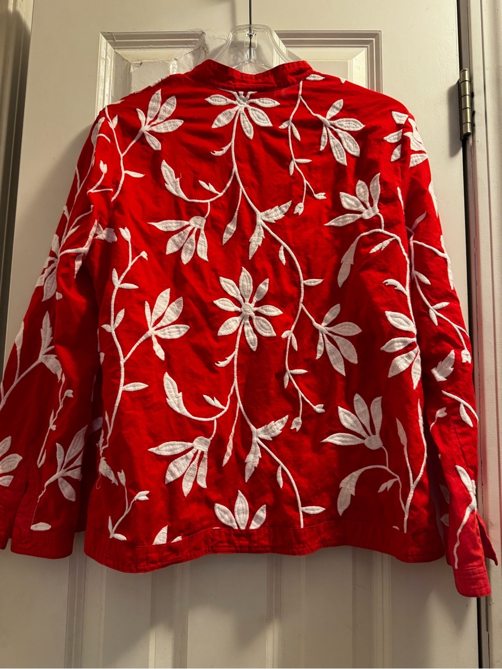 Talbots Red Embroidered Floral Jacket - Picture 3 of 6